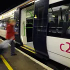 C2c Train And Customer At Fenchurch St (2017 Rail Exit)